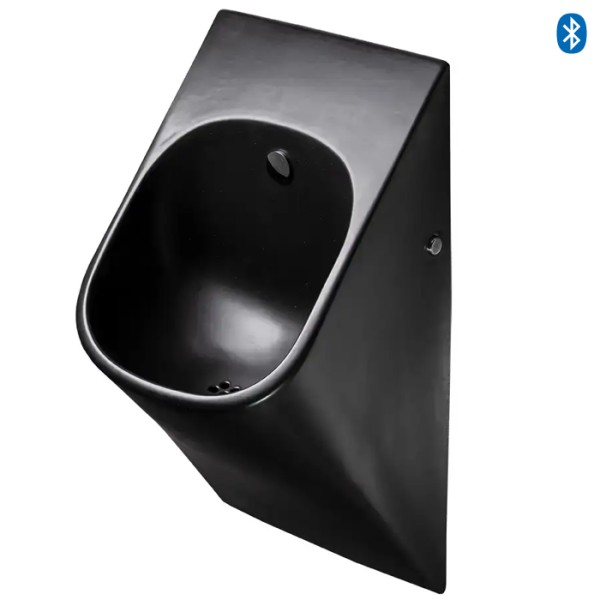 La Fontana Urinal schwarz SLP89 mit Radar-Urinalspülung und Bluetooth-Steuerung