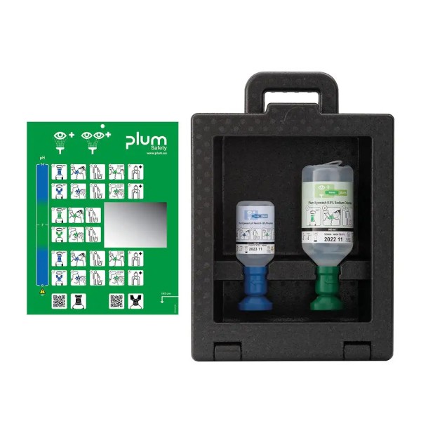 Plum Augenspülstation iBox2 mit 500 ml Natriumchlorid und 200 ml Phosphatpufferlösung